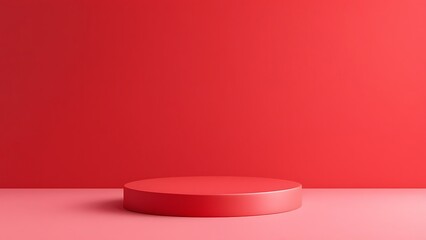 The corner of the red table with light shining down, Blank red product studio background, stage, podium for presentation vector illustration design for display cosmetic or beauty product.