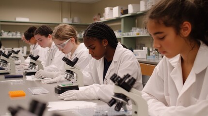 Young Scientists in Lab, Children Using Microscopes, Classroom Activities, Science Education, Laboratory Research