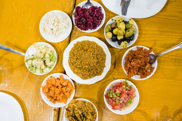 traditional appetizers for a meal in Morocco
