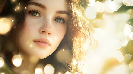 Fototapeta premium Radiant ivory glow with soft bokeh effects