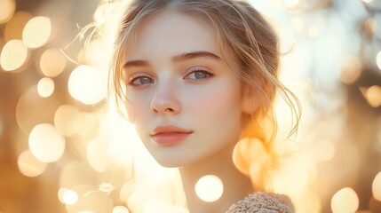 Fototapeta premium Radiant ivory glow with soft bokeh effects