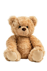 Obraz premium A Fluffy Teddy Bear, Isolated on a Transparent Background, Ideal for Children's, Toys, or Cuddly-Themed Designs