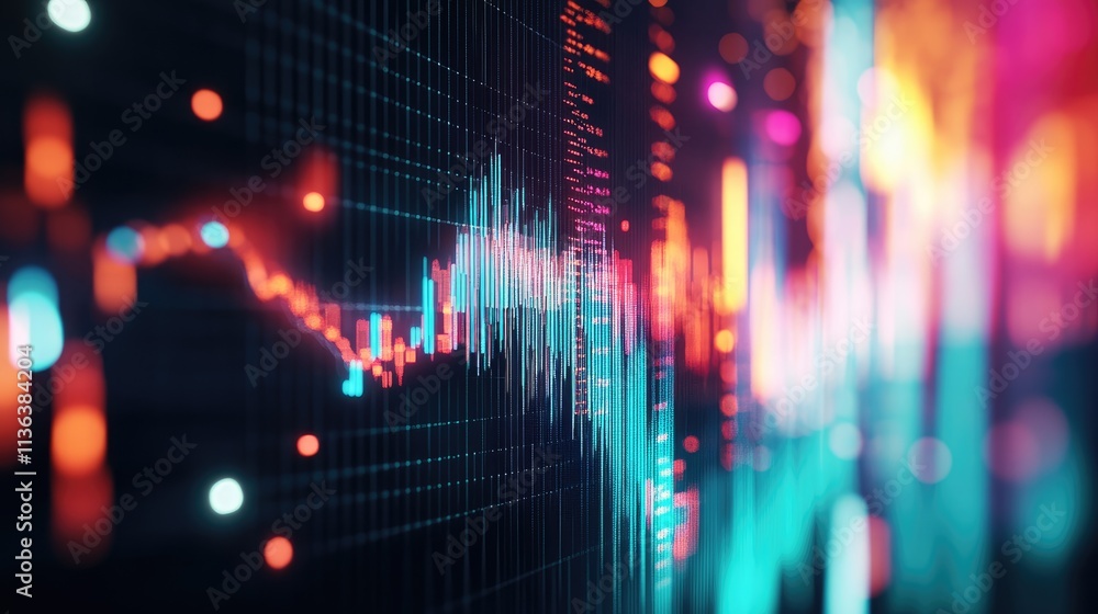 Poster abstract colorful financial data visualization technology background