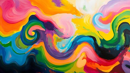 Fototapeta premium Abstract rainbow swirls creating a dynamic energy