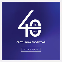 40 percent off sale social media ad post template element