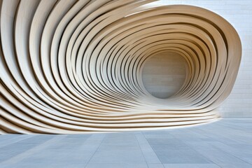 Naklejka premium An abstract representation of arrows curving upward in a sleek, modern design, symbolizing progress and evolution