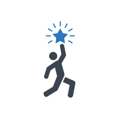 Achievement Reaching Star Icon
