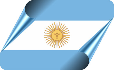 Argentina Flag with Modern Folded Paper Effect