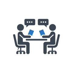People Talking at Desk Icon