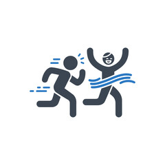 Runners Finish Line Winner Icon