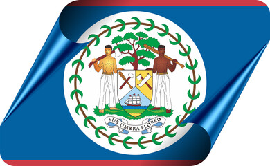 Belize Flag with Modern Folded Paper Effect