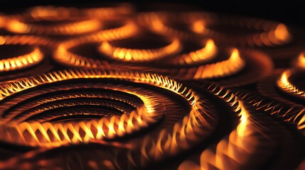 Bold concentric circles with sharp, glowing edges