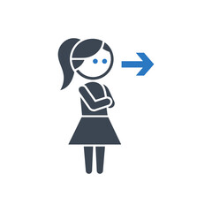 Girl Arrow Direction Icon