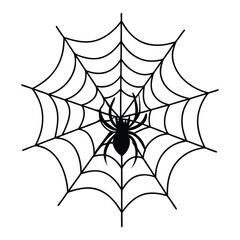 Hand-drawn spider web design, perfect for Halloween graphics, AI Generated