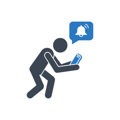 Person Looking at Notification Icon