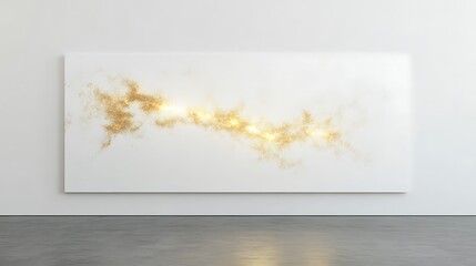 White canvas with dynamic glowing gold particles