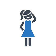 Confused Girl Symbol Icon