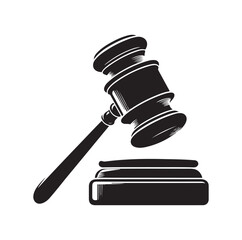 Judge Gavel silhouette vector illustration