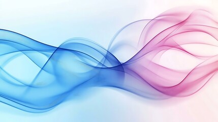 Obraz premium Abstract blue and pink waves blending smoothly