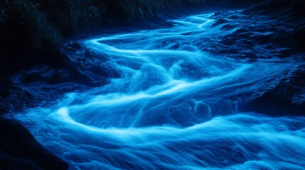 Obraz premium Radiant blue and black light streaks creating a powerful flow