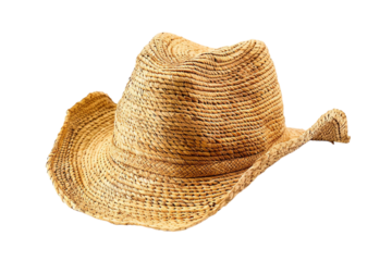 An Isolated Straw Hat, Set Against a Transparent Background, Perfect for Summer, Fashion, or Beach-Themed Designs