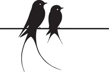 Swallow Birds Flying Silhouettes