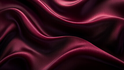 Obraz premium Rich burgundy velvet fabric illuminated by soft light, creating a smooth and opulent texture with reflections