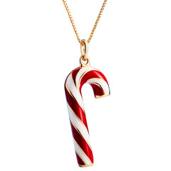 Charming Candy Cane Pendant Necklace