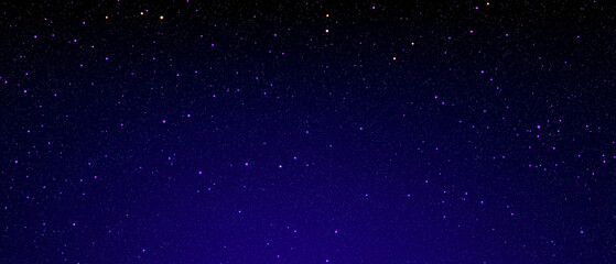 Naklejka premium Night Sky Background with Tiny Sparkling Stars and Deep Blue Glow