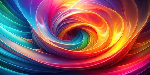 Obraz premium Abstract Swirling Rainbow Hues Vibrant Colorful Vortex of Dynamic Energy