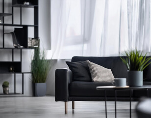 Fototapeta premium Nowoczesny salon projekt czerń