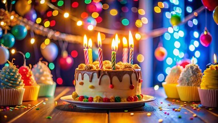 4K Looping Birthday Cake Video Background: Documentary Style Photography