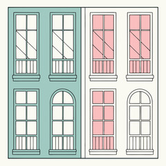 Grid-like patterns of rectangles in alternating soft colors Illustrator Artwork