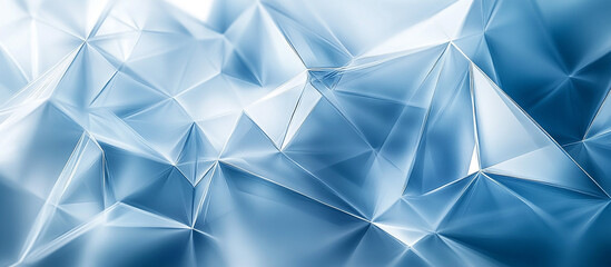 Sophisticated blue abstract backdrop featuring interwoven white transparent textures in varied geometric shapes, including triangles and diamonds, creating a visually striking 3D effect