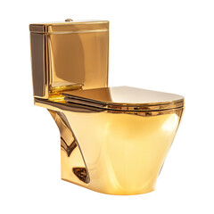 Golden Toilet Design on Transparent Background