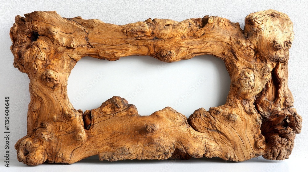 Poster rustic wooden frame with natural texture and unique grain patterns for decorative use