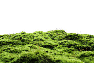 Green moss growing on a hill, isolated on a transparent background, perfect for nature, environmental, or landscape-themed designs.