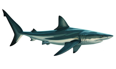 Fototapeta premium Illustration of shark (selachimorpha), closeup vector