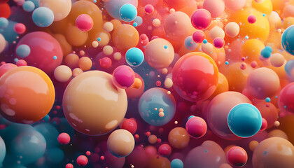Vibrant Colorful Spheres Floating In Space