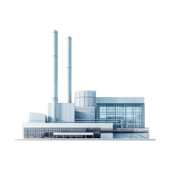 Obraz premium Modern Industrial Plant on Transparent Background