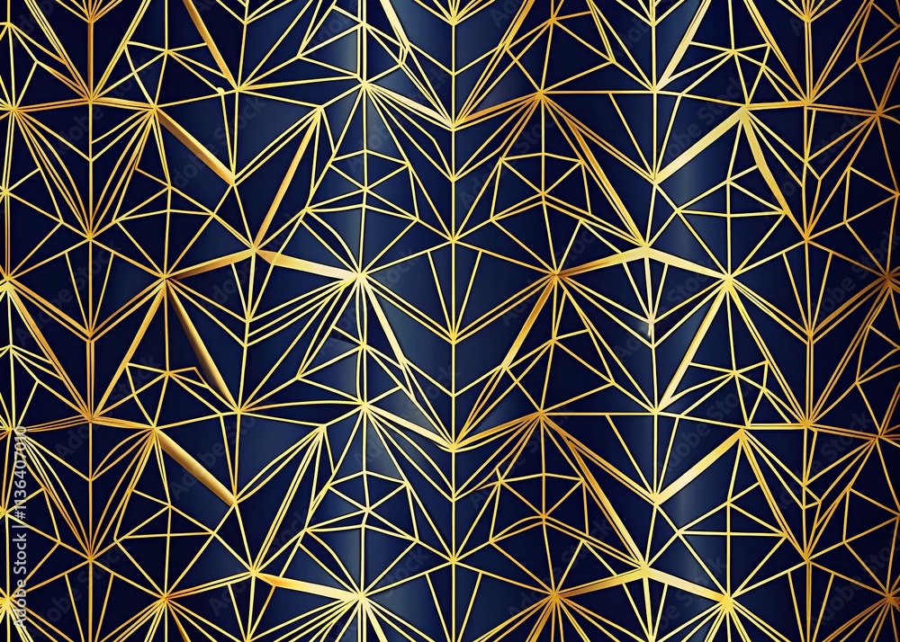 Aufkleber abstract geometric background with golden polygonal lines for stylish banner and header templates in