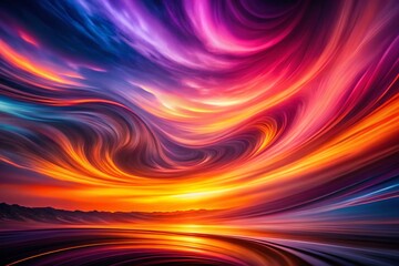 Abstract Night Photography Background: Pink, Orange, Purple Swirls, Smooth Flowing Design