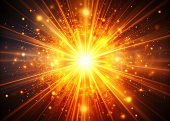 Abstract Orange Light Burst, Glowing Rays, Particle Background, Dynamic Design Element