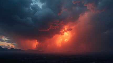 Fototapeta premium Fiery Sky: The Calm Before the Storm