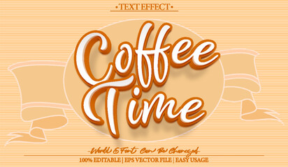 Coffee Time Vector Text Effect Editable Alphabet Vintage Nostalgic