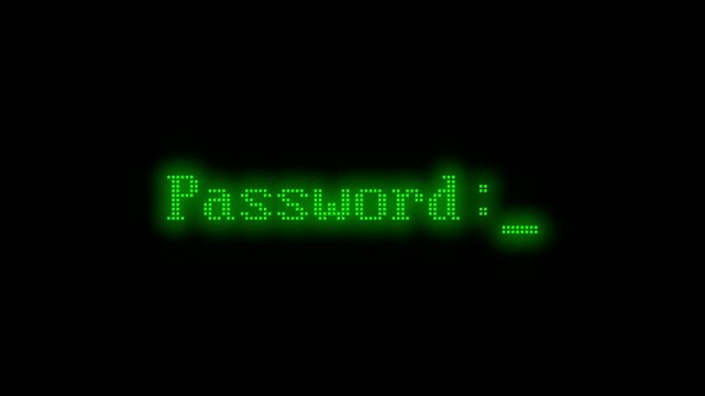 gr&uuml;n leuchtende Meldung zeigt den Text "Password:_"