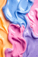 Vivid toy clay and slime blending together, forming a seamless, marbled abstract background with rich, bold colors and soft, fluid textures