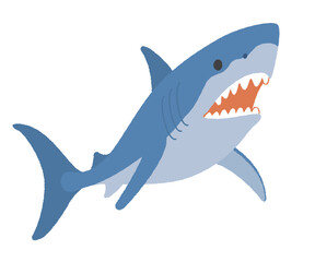 獲物を狙うサメのイラスト