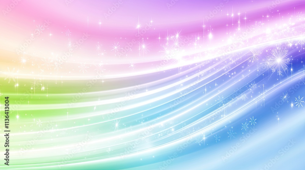 Aufkleber soft colorful background with sparkles and gentle waves of light