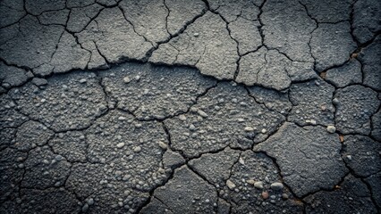 Fototapeta premium Dry Cracked Earth Texture A Detailed Close-Up of Parched Ground Showing Extensive Cracking and Small Stones Embedded Within the Surface